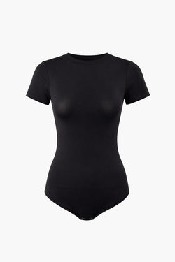 Body Gainant Manches Courtes Raglan Noir