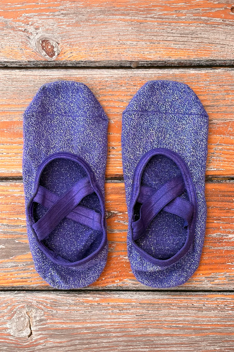 Chaussettes Pailletées Antidérapantes Améthyste
