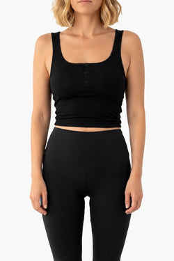 Le Jane Bra Top Débardeur Côtelé Noir